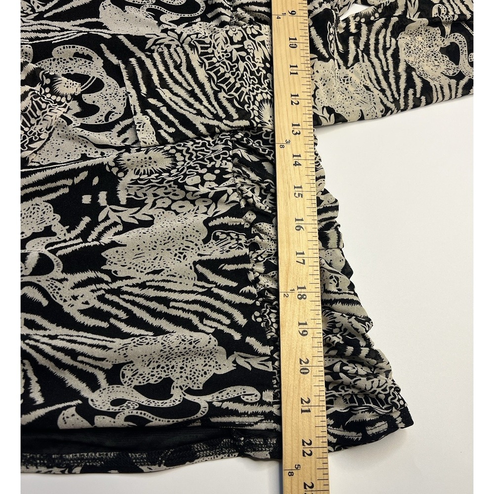 Vtg Y2K Kay Celine Women M Bodycon Top Artsy Rouched Sexy Whimsy Rave Party - Picture 7 of 10